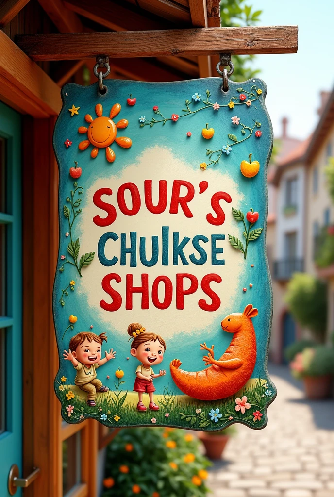 Design the shop board shop name "Dipson store and gift shop"