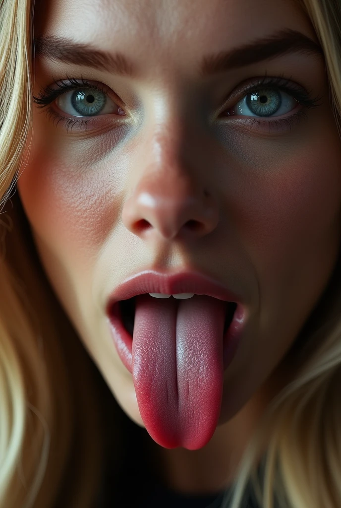 Elizabeth olsen showing you her thick and wide detailed tongue