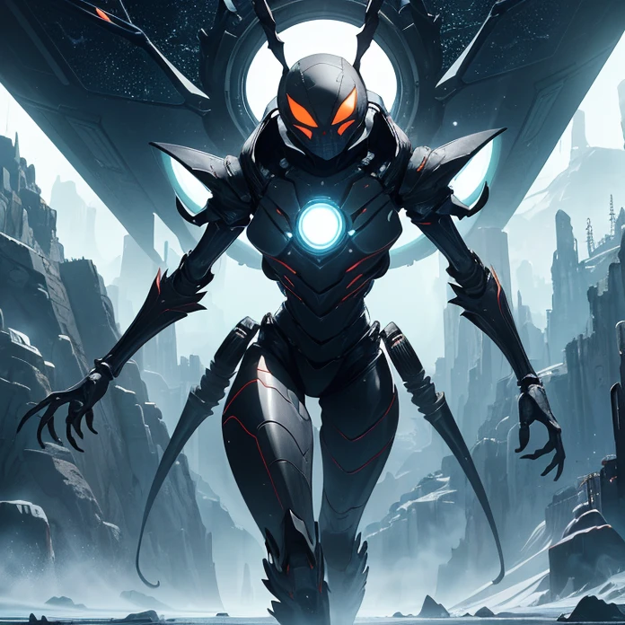 Absurdres, best high quality, high resolution, masterpiece, best quality, HD, solo character, simple background, science fiction, alien being, solo, full design, front view, arachnid creature, non humanoid features, no human caracteristics, “frank herbert’s dune aesthetic”
{{giant biomechanical spider arachnid creature: (spider face, has 10 light-blue rounded spider eyes, silver spider mouth tendrills, four spider orange metalic legs, rounded blue colored metalic body, spider tail similar to a steel silver capsule), (walking calmly and peaceful, projecting a grey ologram screen on its back with only a little squared platform behind), (no humanoid spider, non human features and caracteristics, resembles a real spider), (green sky, black stars on the sky, white stars on the sky, dark green clouds, yellow planet atmosphere, giant rounded mountains at the far side)}}