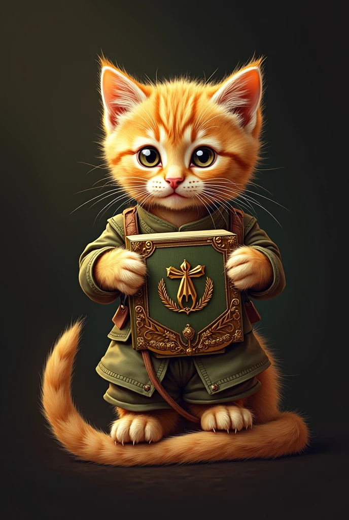 golden logo with a kitten, called
: the army of books