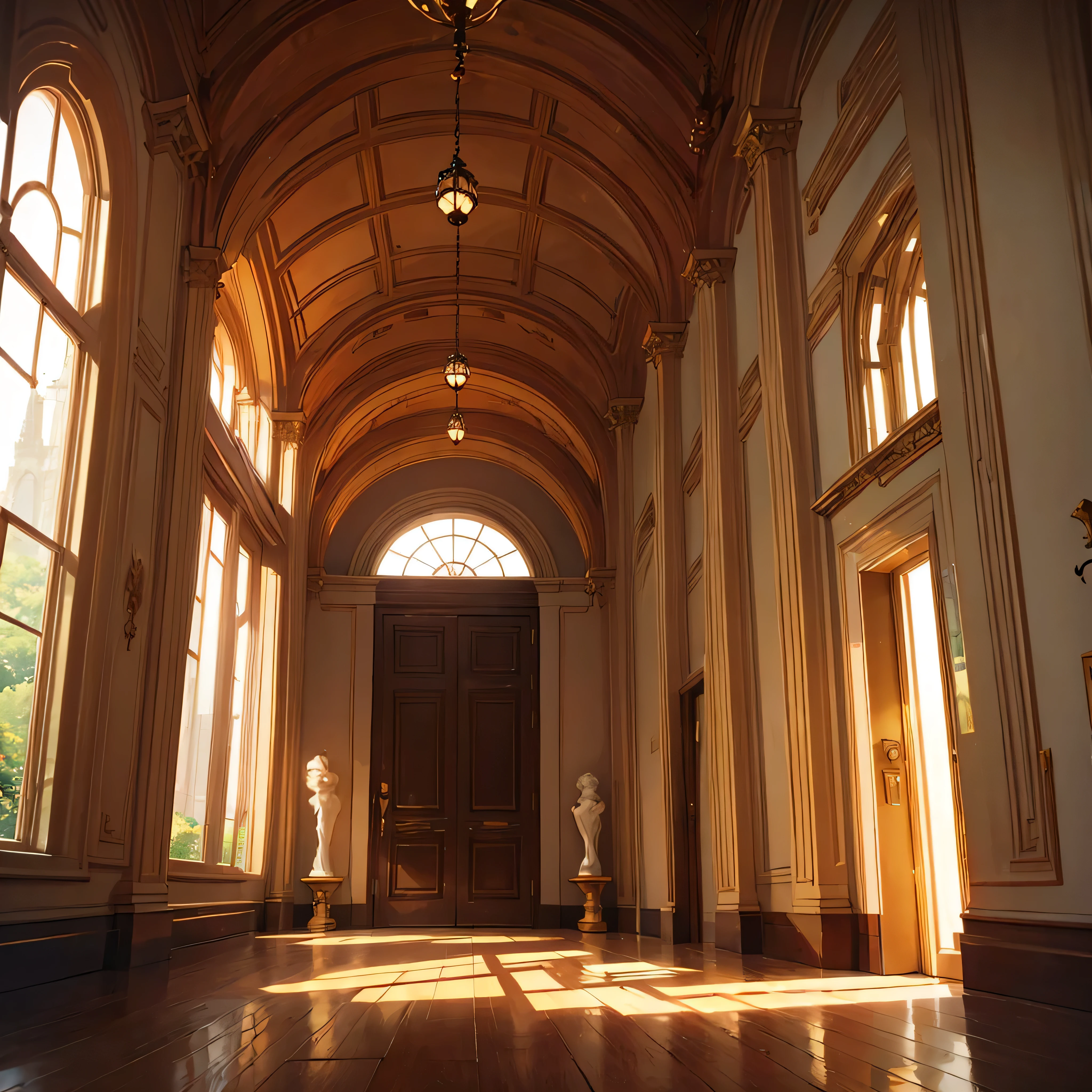(no human), hall of mansion