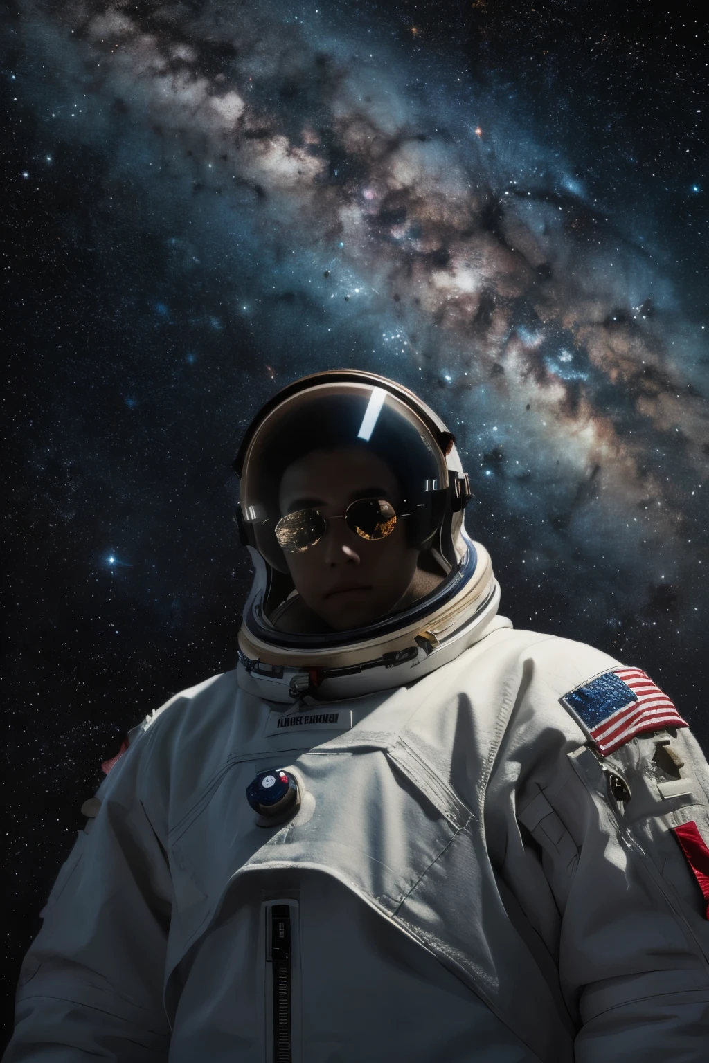 (Highest quality, masterpiece),detailed,One boy,astronaut,A complex portrait of a sci-fi Borg in space,nebula,Milky Way,I'm looking forward to,(Cybernetic limbs:0.7),