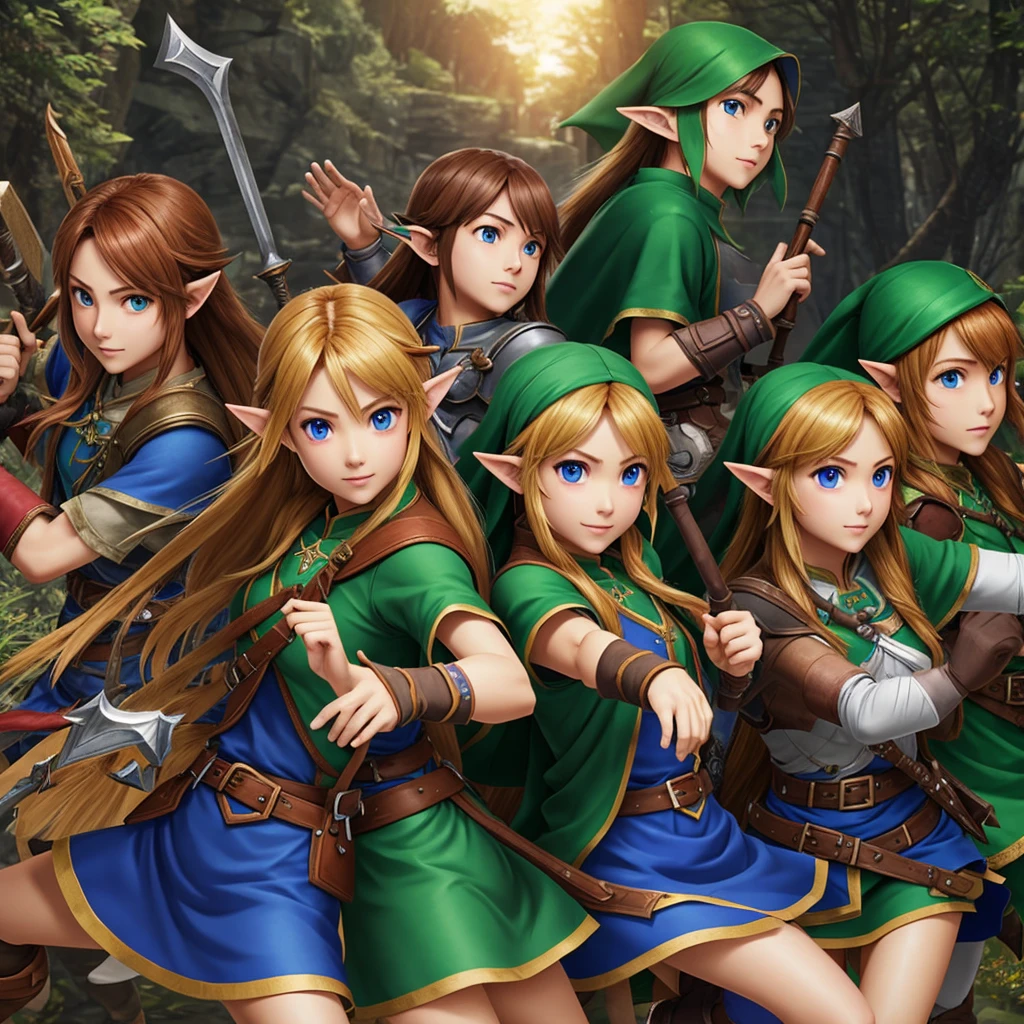 Vivid depiction、3DCG、Clear photos、The essence of Hyrule's destiny floating in the sky、Only the large, shining Triforce is depicted