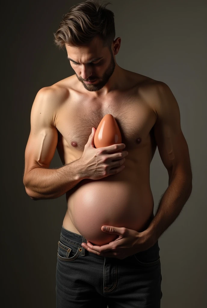 Naked man showing his big penis