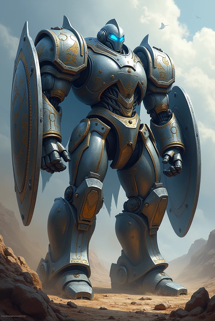 Steel Paladin Warforged tank with Tower shield