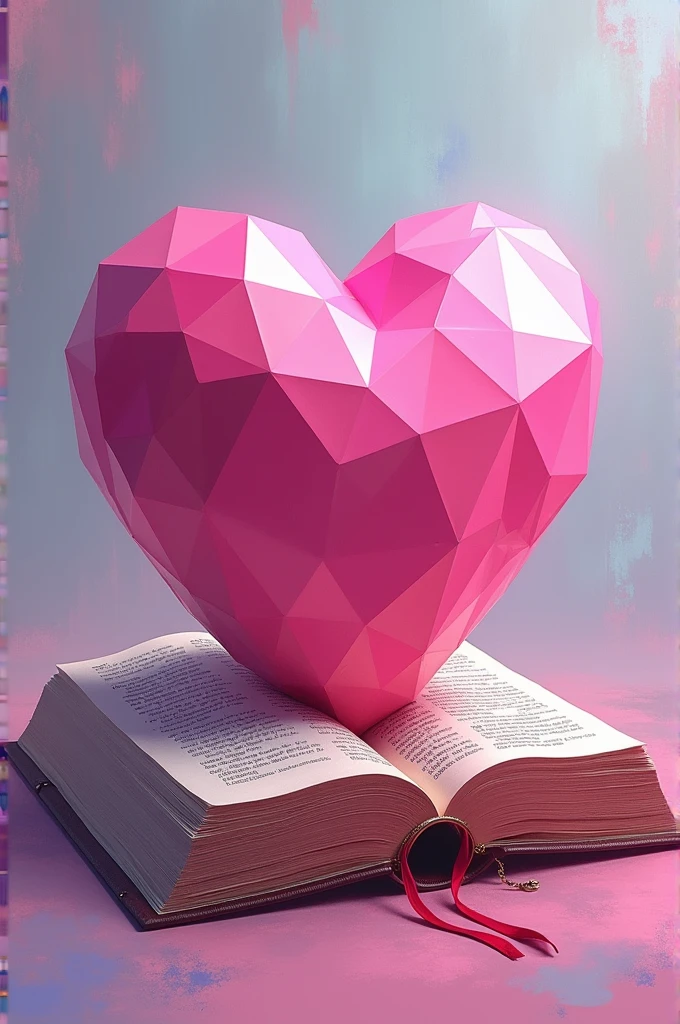 Abstract image of a pink heart next to a bible
