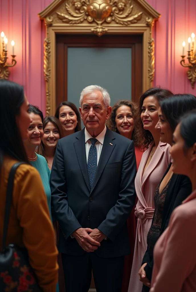  ALBERTO FERNÁNDEZ SURROUNDED BY WOMEN IN THE PINK HOUSE 