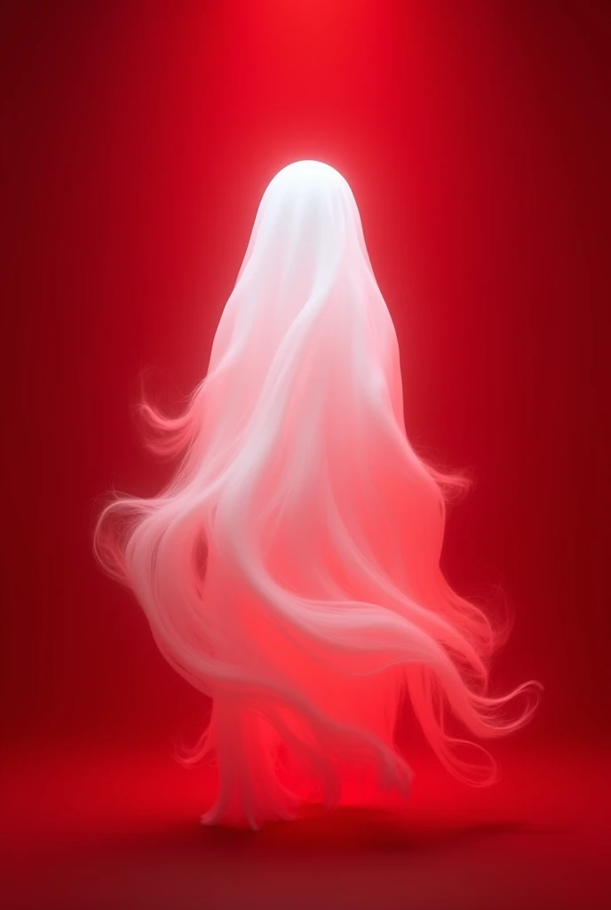 White ghost with red lighting on the background. Put the ghost on the middle.
Not do it scary or horror. Put it as a logo