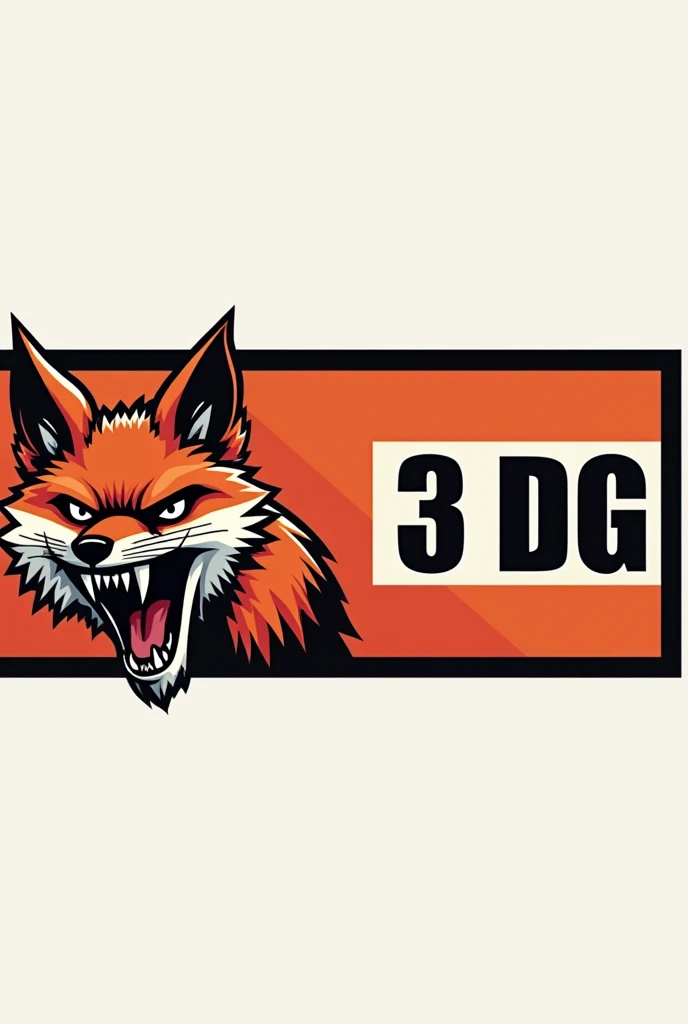 A flag in horizontal with a fox, with the letters "3 DG" agresive simples