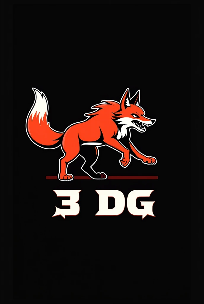 A flag in horizontal black with a fox, with the letters "3 DG" agresive simples