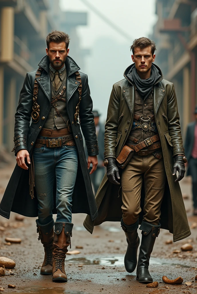 Steampunk aesthetic x dystopia fashion. Men. No clocks.