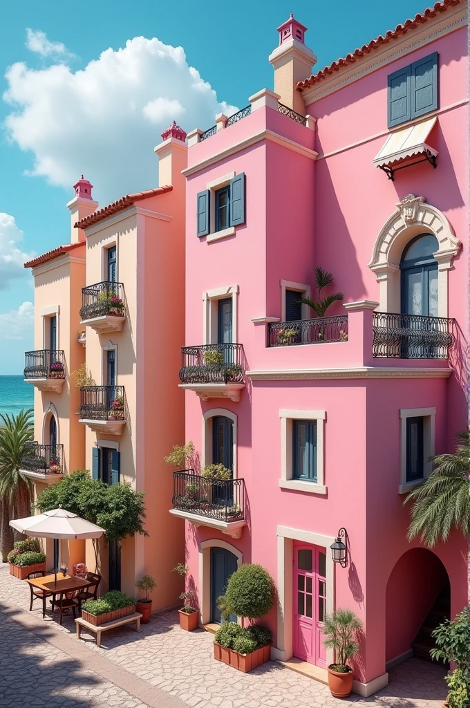 Make me the pink buildings that appear on the cover of How to Lose a Guy in 10 Days 