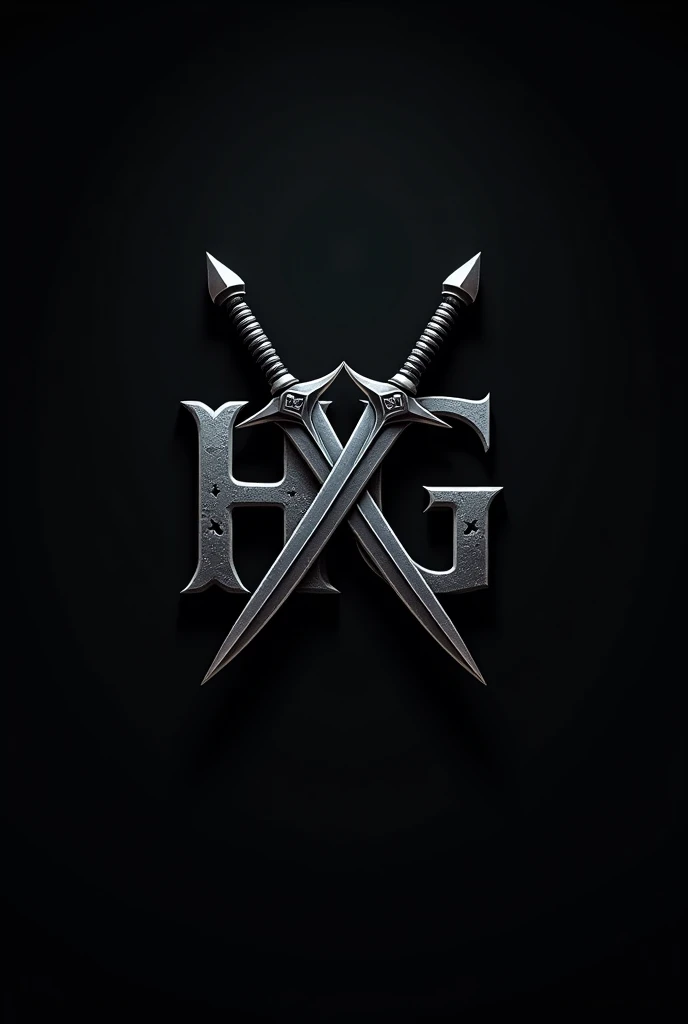 a logo that says HG MORROS with intimidating letters with two swords in the center