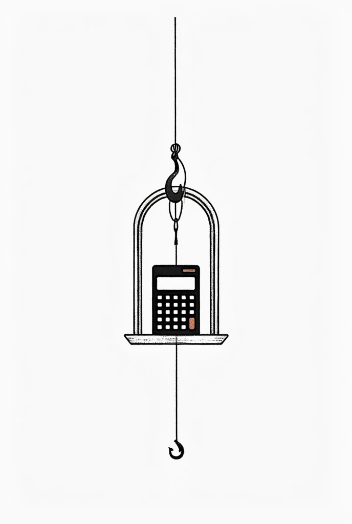 5cm black and white calculator tattoo plus a crane hook plus a window that combines the 3