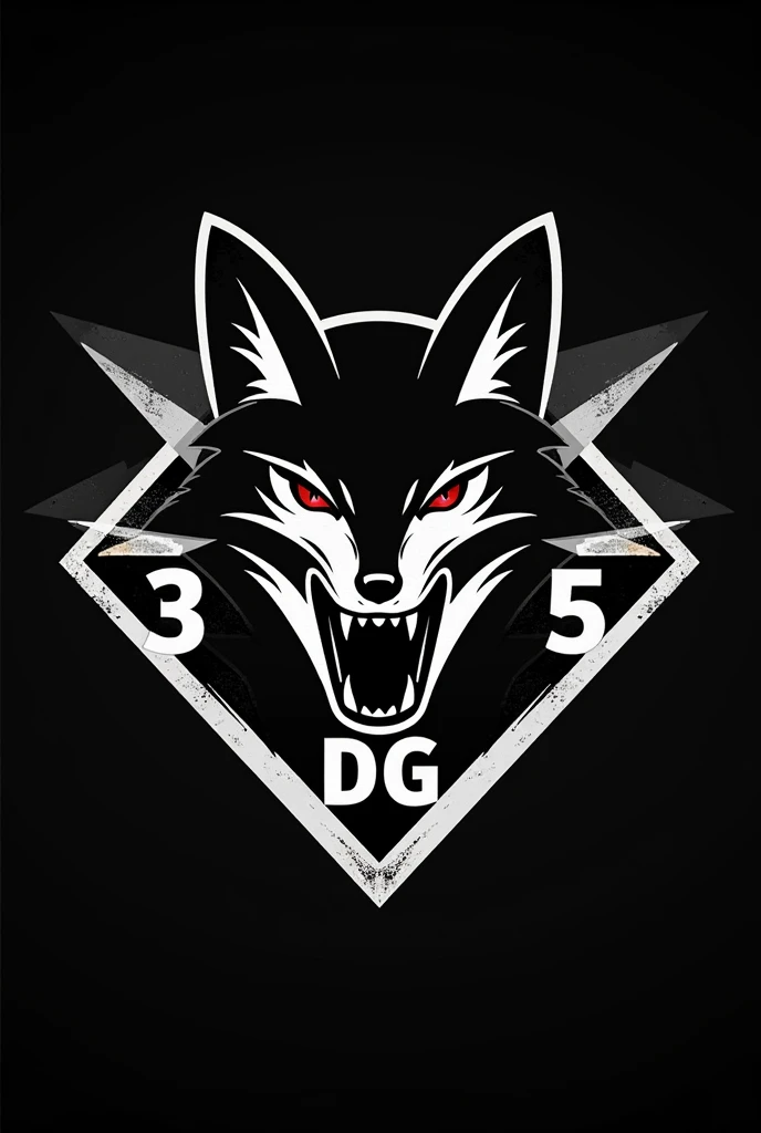 A flag in horizontal black with a fox, with the letters "3 DG" agresive simples