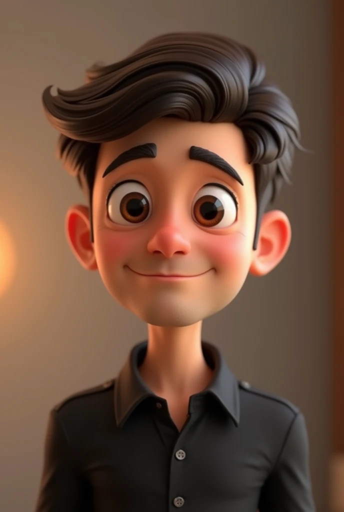 Cartoon character of a man with short hair and a black shirt, fully body, animation character, stylized character, animation style rendering, 3d stylized, Arnold Maya rendering, Stylized 3D rendering, toon render screenshot, 3d character, 3d character, Stylized 3D rendering, 3D character rendering, cartoon character, Personagem de close up, character posing, (Pixar-style) (master part:1.2) (bokeh) (best qualityer) (skin detailed) (detailed texture) (8k) (Argilla) (cinematic lighting) (sharp focus)