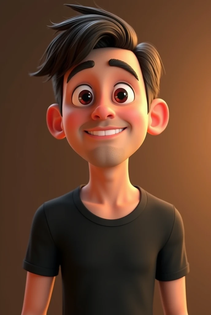 Cartoon character of a man with short hair and a black shirt, fully body, animation character, stylized character, animation style rendering, 3d stylized, Arnold Maya rendering, Stylized 3D rendering, toon render screenshot, 3d character, 3d character, Stylized 3D rendering, 3D character rendering, cartoon character, Personagem de close up, character posing,  (Pixar-style) (master part:1.2) (bokeh) (best qualityer) (skin detailed) (detailed texture) (8k) (Argilla) (cinematic lighting) (sharp focus)