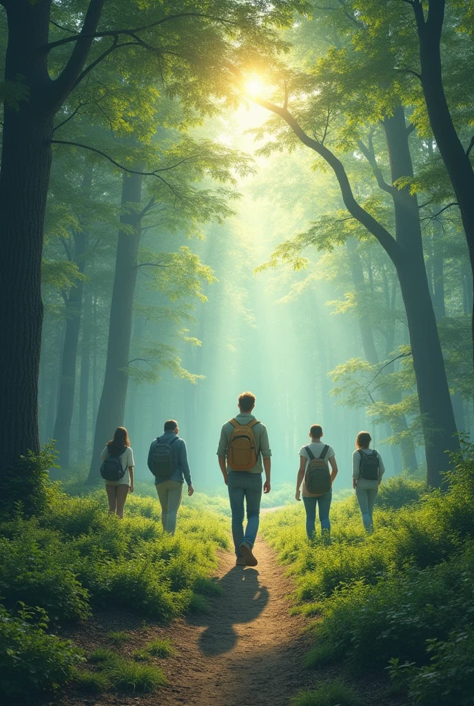 create an image that shows that: people influencing the environment and being influenced
