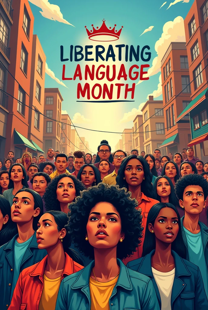 a poster that fits the theme of liberating language month