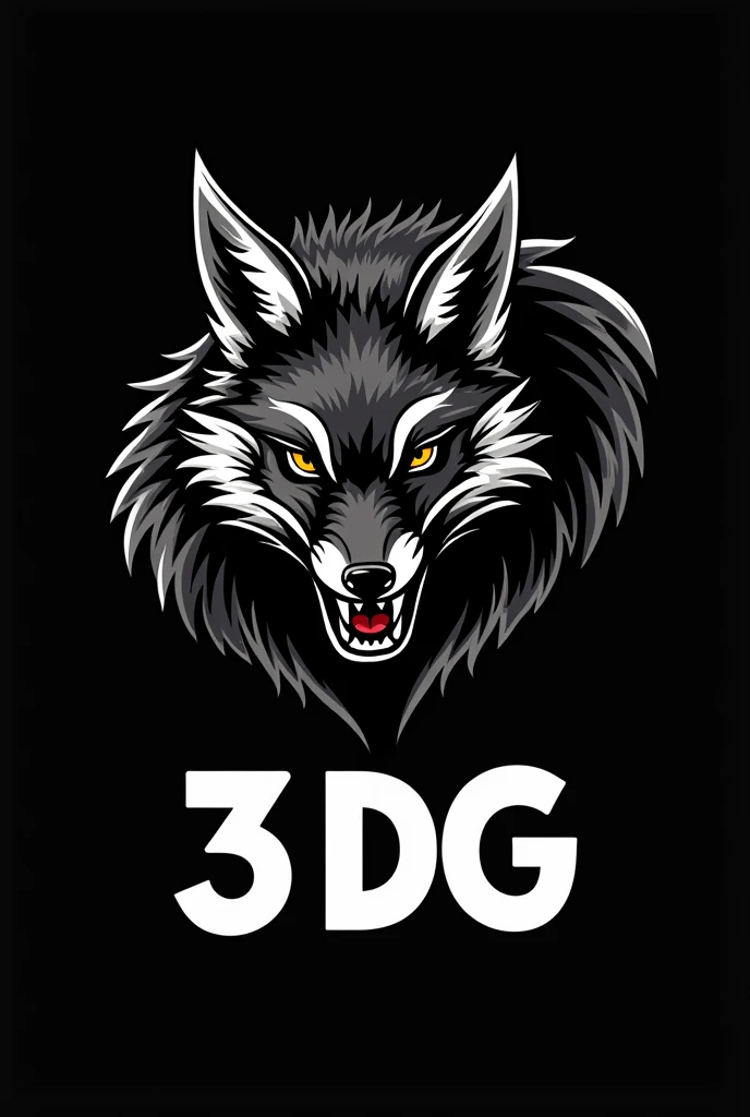 A flag in horizontal black with a fox, with the letters " 3 DG" agresive simples