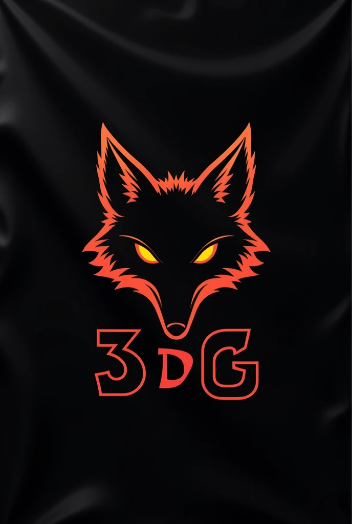 A flag in horizontal black with a fox, with the letters " 3 DG" agresive simples