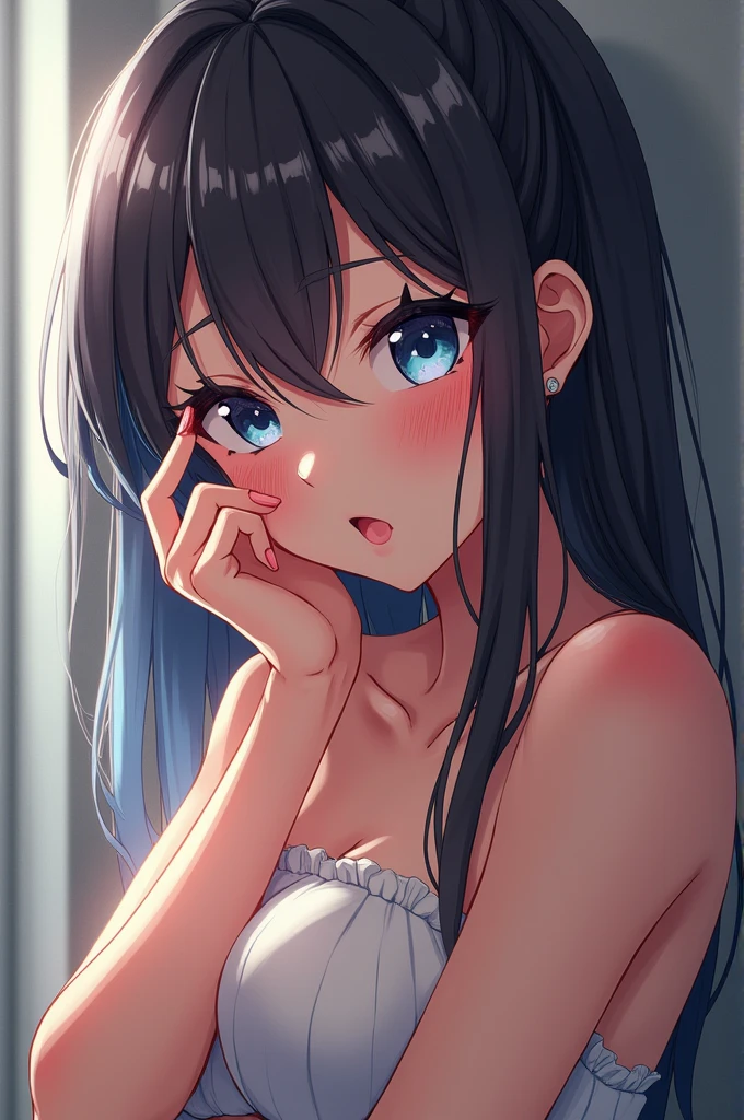 Anime girl with wet and dripping pussy