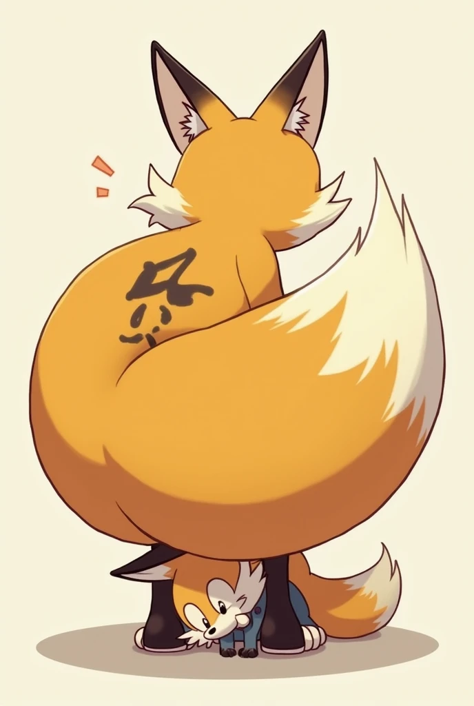 Furry, Tails the fox, butt crush, macro/micro, butt tattoo, big butt, no gore, smf, Tiny gets smother by a giant butt, butt smothering