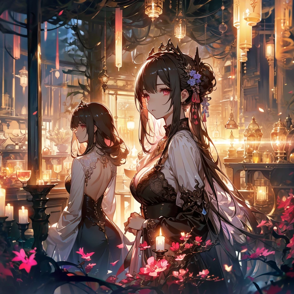 【Core Concepts】The magnificence of a powerful and charming mage in sexy lingerie、High-quality masterpiece。



【Role description】The mage has a delicate and beautiful face，A pair of striking pink and white eyes and a stylish short hair。Their body shape is well proportioned，Long and elegant legs。



[environment/background]法师站在宁静的白色background下，A fantasy landscape surrounded by a lush pink-themed city，tall trees，sunny。



[Style and atmosphere]This scene exudes a charming atmosphere，With a touch of elegance and whimsy，Reflected《Final Fantasy XIV》Unique style of the universe。



[Composition]The Master is depicted as a full-body standing portrait，Composition突出了他们令人印象深刻的身材，and the intricate details of their gorgeous lace see-through lingerie and sunshine-themed accessories。



[Details and decoration]The mage&#39;s underwear features delicate floral and sun prints，而background则装饰着鲜艳的粉红色、Lush foliage and warm sunshine。



[Technical specifications]This artwork is of the highest quality，Meticulous attention to detail，Realism and fantasy elements blend seamlessly，Created something truly amazing、A visually stunning masterpiece。
