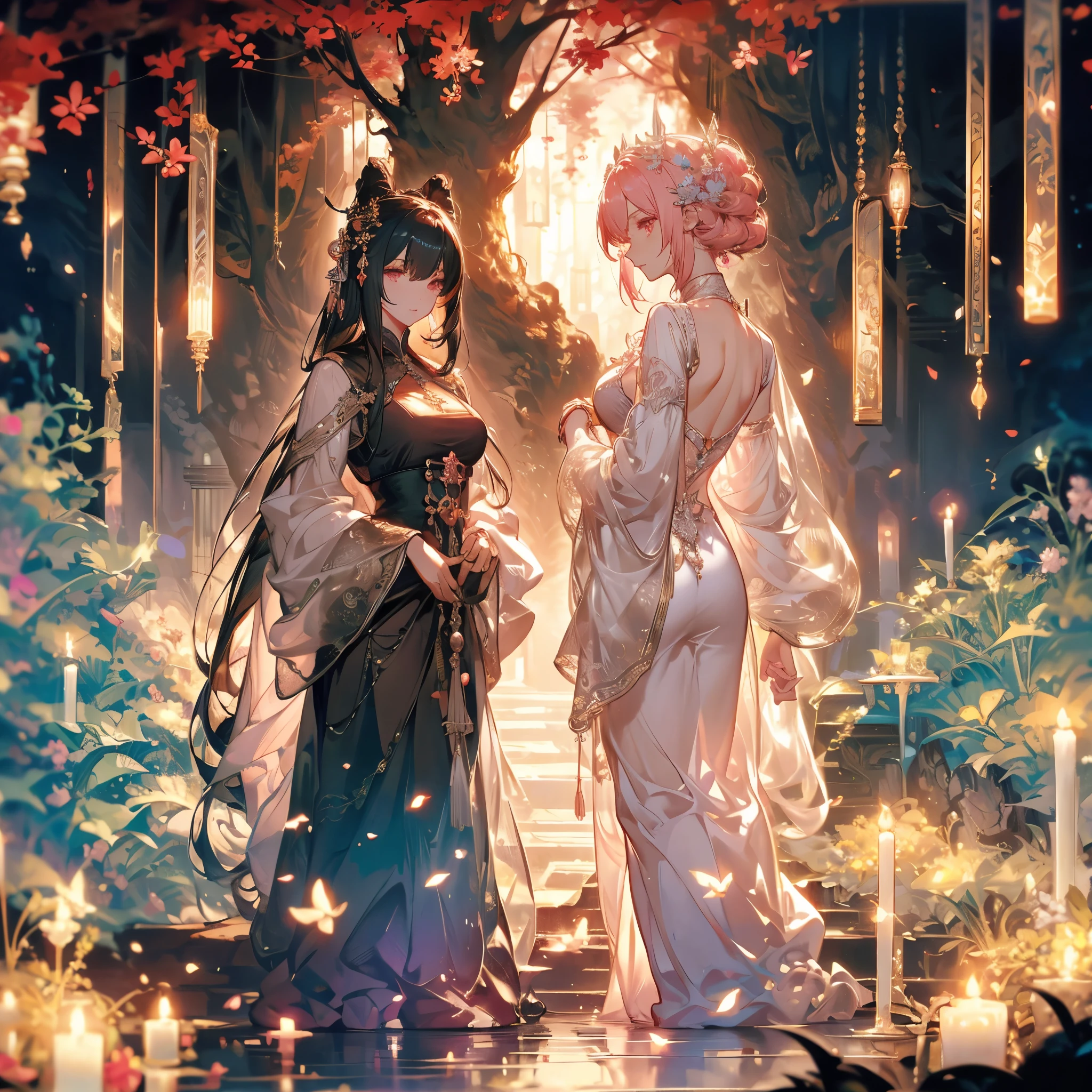 【Core Concepts】The magnificence of a powerful and charming mage in sexy lingerie、High-quality masterpiece。



【Role description】The mage has a delicate and beautiful face，A pair of striking pink and white eyes and a stylish short hair。Their body shape is well proportioned，Long and elegant legs。



[environment/background]法师站在宁静的白色background下，A fantasy landscape surrounded by a lush pink-themed city，tall trees，sunny。



[Style and atmosphere]This scene exudes a charming atmosphere，With a touch of elegance and whimsy，Reflected《Final Fantasy XIV》Unique style of the universe。



[Composition]The Master is depicted as a full-body standing portrait，Composition突出了他们令人印象深刻的身材，and the intricate details of their gorgeous lace see-through lingerie and sunshine-themed accessories。



[Details and decoration]The mage&#39;s underwear features delicate floral and sun prints，而background则装饰着鲜艳的粉红色、Lush foliage and warm sunshine。



[Technical specifications]This artwork is of the highest quality，Meticulous attention to detail，Realism and fantasy elements blend seamlessly，Created something truly amazing、A visually stunning masterpiece。