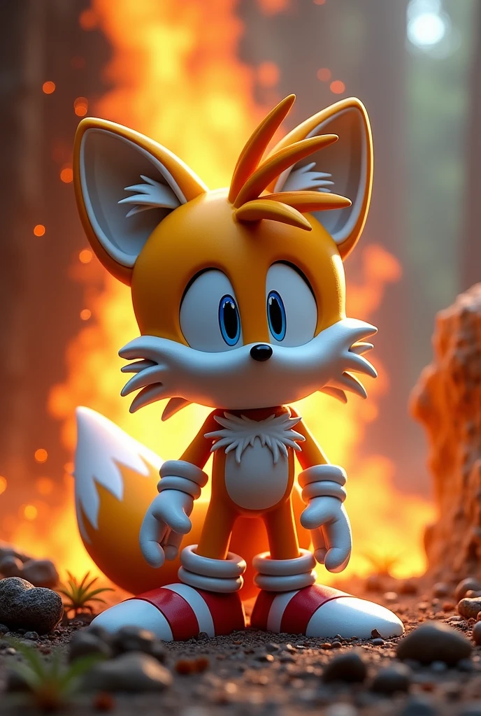 Tails The fox from the famous game Sonic the Hedgehog finds himself crushed under Doctor Eggman's butt