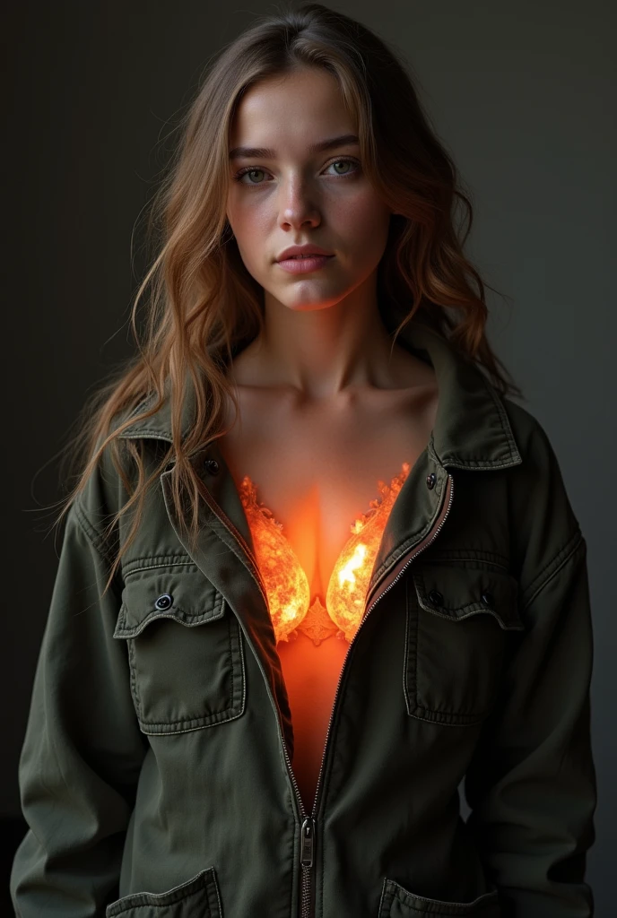 adolescent, showing breasts, without embers, jacket, 18 years, 