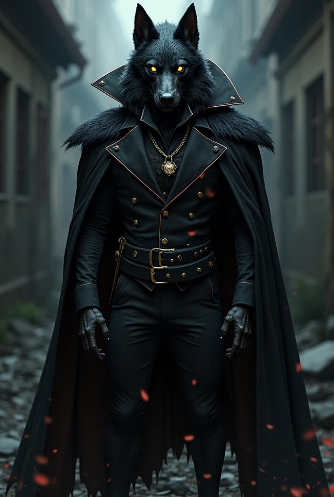 Dog in Dio Brando attire 
