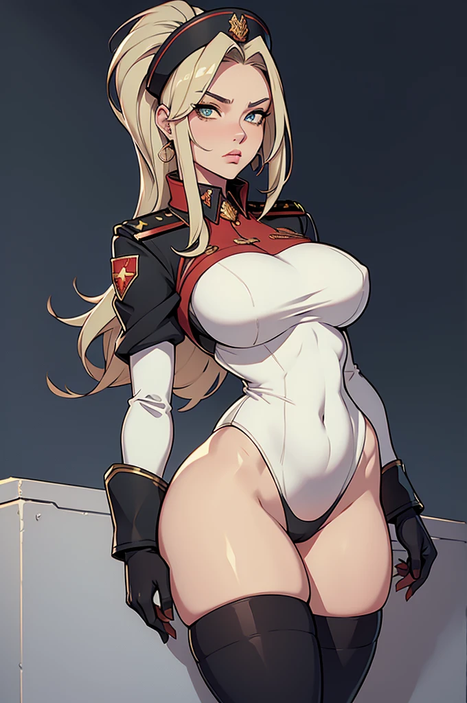 slim-thicc, beautiful, callipygian, fierce, fertile, dominant, in charge, Soviet officer