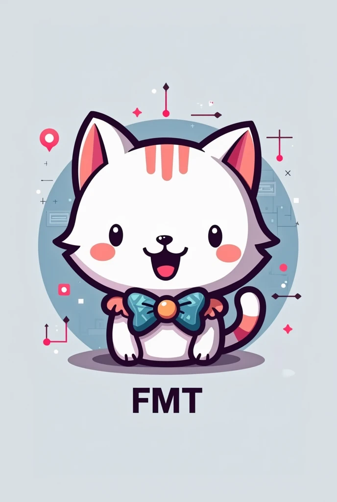 Can you draw a logo for my team’s name FemIno Tech in short called FMT. I prefer technology, cute, noticeable, soft, cat, and simple.