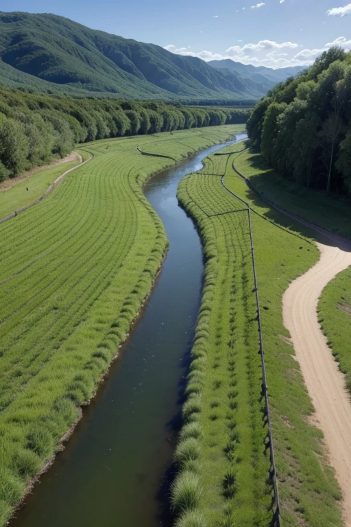 create an aquifer, showing a set of rivers, but they are all clean