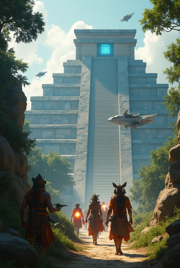 Mayan civilization with futuristic technology