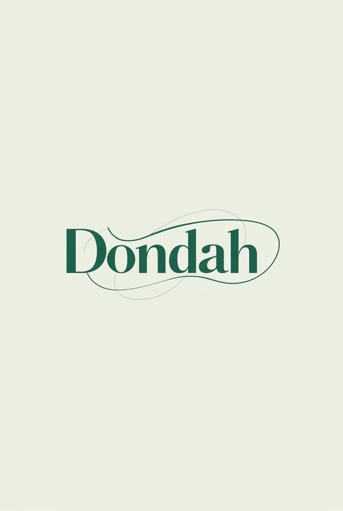 A logo of a clothing brand named Dondah with simple and elegant emerald green color accents