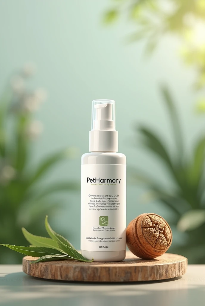 I want you to make me a picture of a 30ml CBD pet spray bottle called "PetHarmony"
And that the information says
"The best way to relax your pet, with natural and organic products for the best care of your pet.