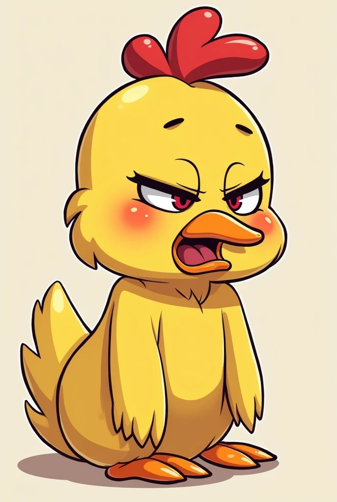 Cartoon embarrassed Chica naked