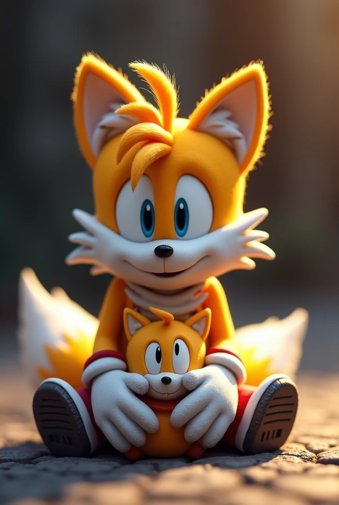 "Tails" The fox from the famous game Sonic the Hedgehog is, sits on top of a tiny 2-centimeter villain, Doctor Eggman, while "Tails" He is seen with a cruel but funny and tender smile, The doctor is crushed and flattened under Tails&#39; ass until he is completely flattened, followed by this, "Tails" he wake up.