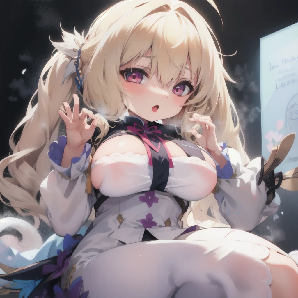 blonde,Double tail,Female ghost,,Large Breasts
