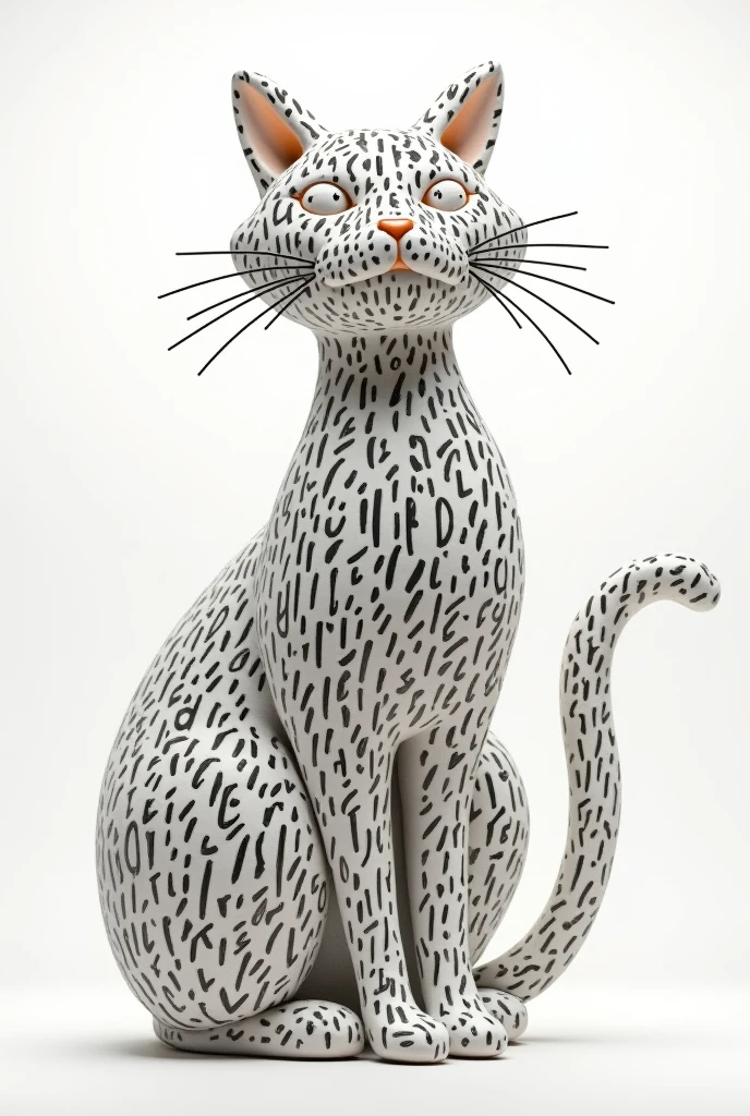 hyperrealistic 3d render, surreal cat silhouette created from typographic elements, minimalist typography poster, abstract cat shape formed by text, intricate text pattern creating feline figure, elegant cat silhouette composed of calligraphic letters, subtle cat outline made from interlocking words, typography art in the shape of a cat, dynamic cat shape formed by overlapping text, sophisticated cat design crafted from typographic strokes