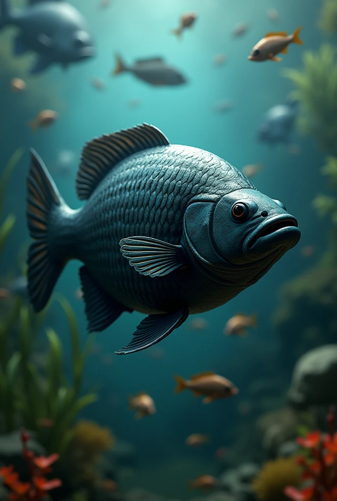 Black chin tilapia has muscles