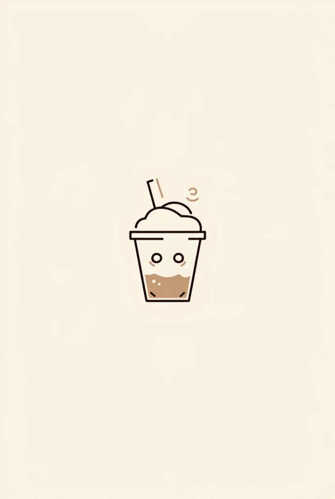 logo ice coffee line style simple