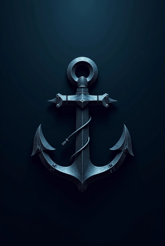 Navy logo with dark theme, with many details