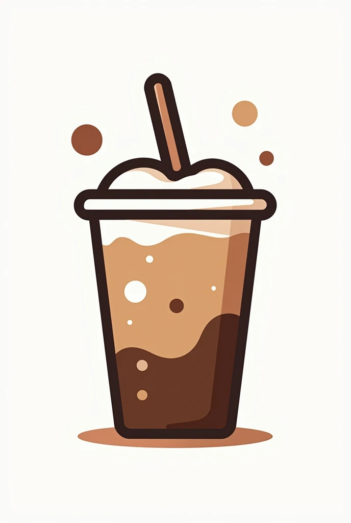 Iced coffe logo line simple