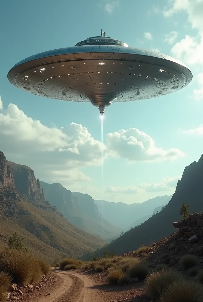 flying saucer landing on earth