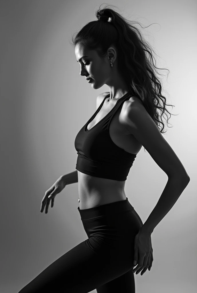 4k horizontal background of a woman dancing in black and white