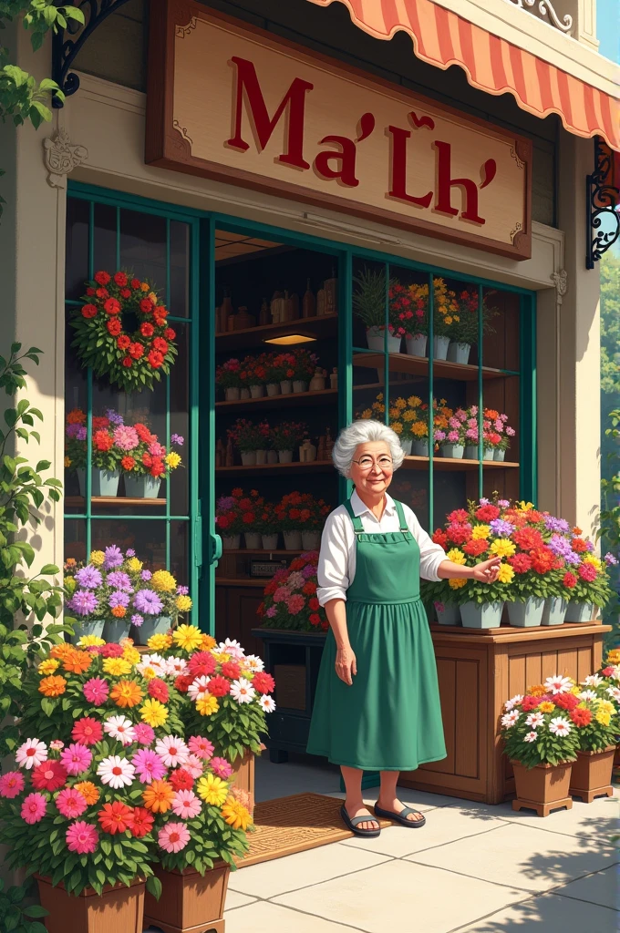 An advertisement for a flower shop called Ma' Lú