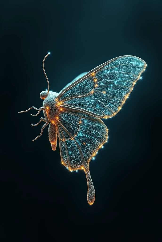 A numerical moth, side view